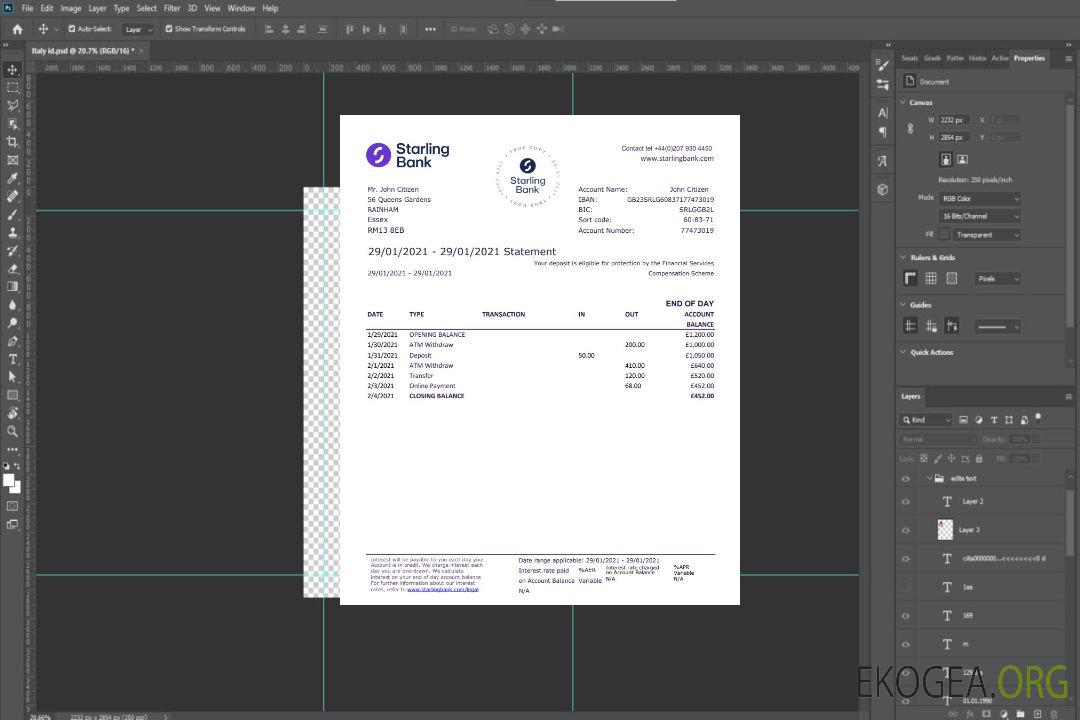 Modèle de relevé bancaire Starling du Royaume-Uni au format de fichier .xls et .pdf, bon pour prouver l'adresse template Modèle de relevé bancaire Starling du Royaume-Uni au format de fichier .xls et .pdf, bon pour prouver l'adresse template